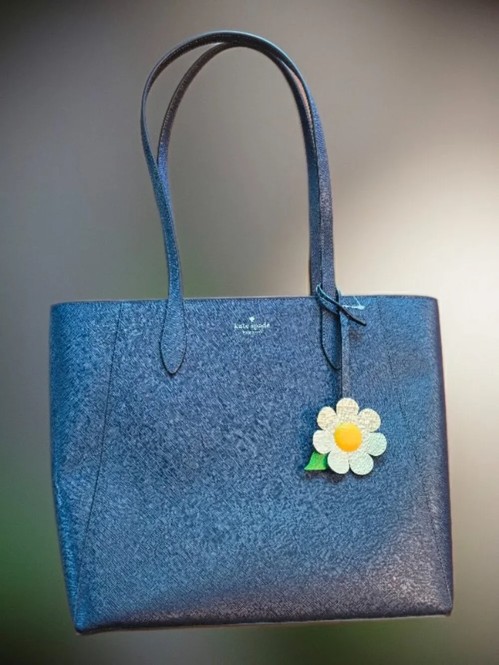 NWT Kate Spade Dana Tote Parisian Navy with Flower Accent